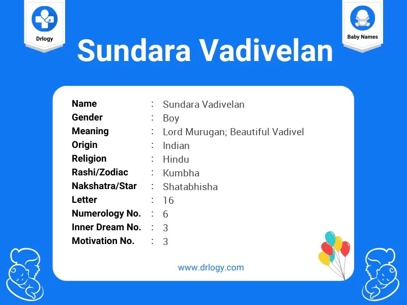 Sundara Vadivelan Name Meaning